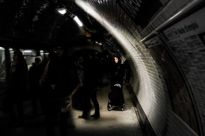 People walking in subway station