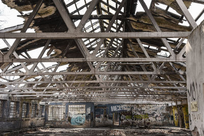 Low angle view of old abandoned building