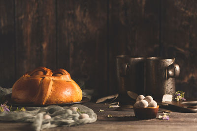 Close-up of pumpkin on table