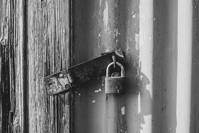 Close-up of old metal door