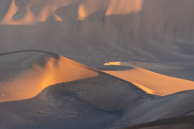 View from nature and landscapes of dasht e lut or sahara desert at sunset. middle east desert