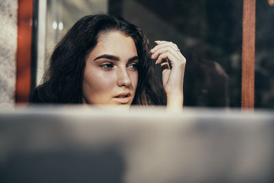 Young woman looking away