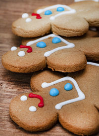 Gingerbread man on rustic style table