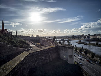 Panoramic view of bridge against sky