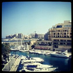 Boats in harbor