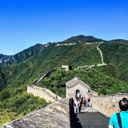 Scenic view of mountains against clear sky