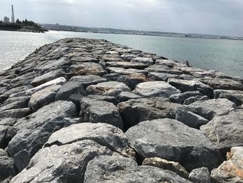 Scenic view of beach against sky