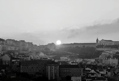 High angle view of townscape against sky
