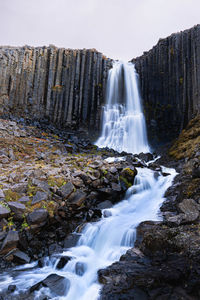 Scenic view of waterfall