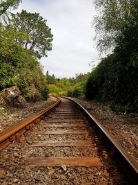 View of railroad tracks against sky