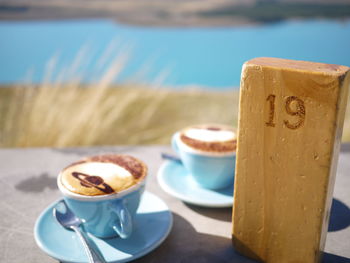 Close-up of coffee on table