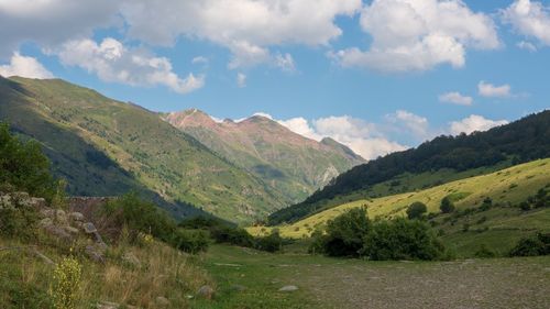 Scenic view of mountains against sky