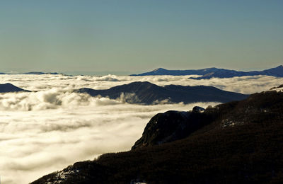 Scenic view of mountains against sky