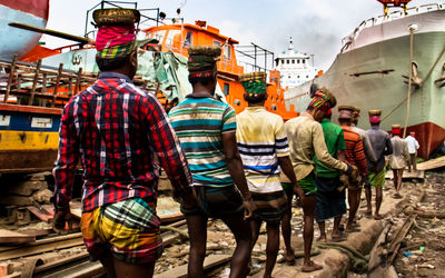 Moving to hard work. i captured this image from a dockyard in dhaka, bangladesh, asia