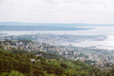 High angle view of cityscape against sky