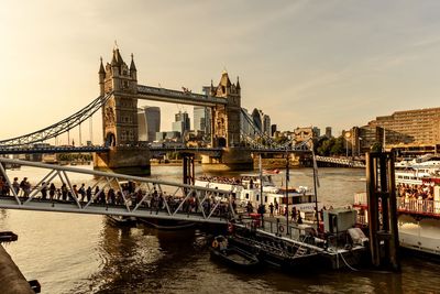 Bridge over river in city