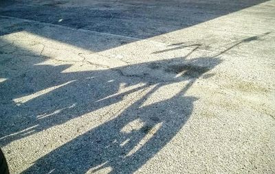 High angle view of shadow on ground