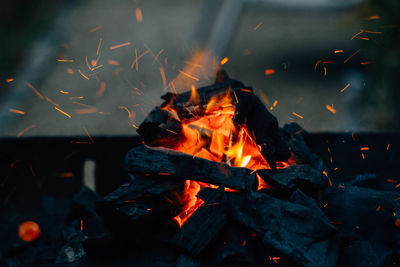 Close-up of bonfire