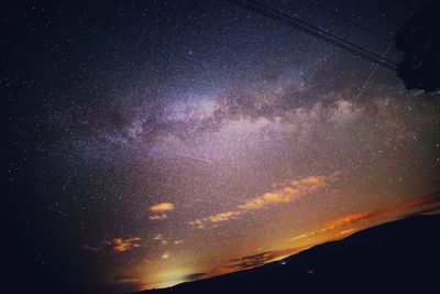 Low angle view of star field against star field