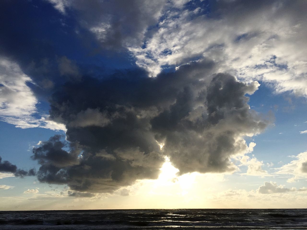 VIEW OF CLOUDS OVER SEA AT SUNSET