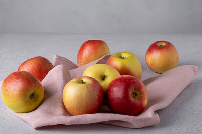 Close-up of apples on table