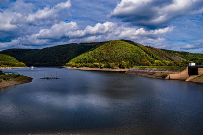 Scenic view of river against sky