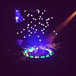 Illuminated lighting equipment at music concert