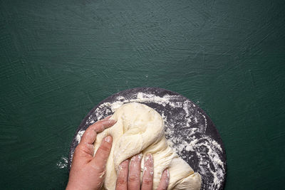 Close-up of person preparing food