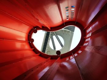 Low angle view of spiral staircase