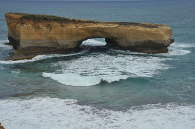 Rock formation in sea