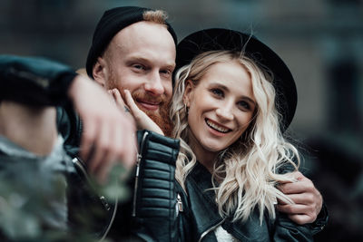 Portrait of a smiling young couple