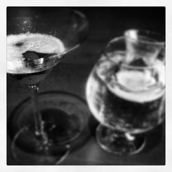 Close-up of wine glass on table