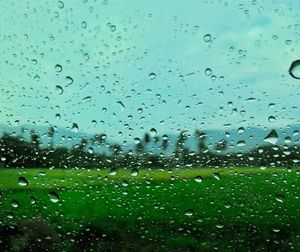 Full frame shot of raindrops on glass window