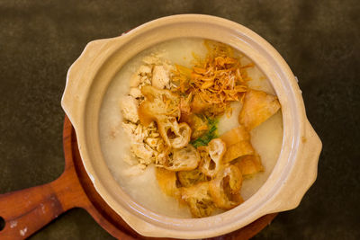 Close-up of food in bowl on table