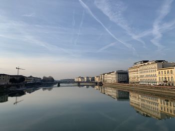 Reflection of buildings in river