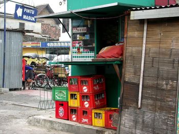 Stack of man in city