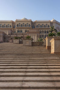 Staircase of building against sky