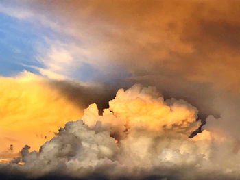 Low angle view of orange sky