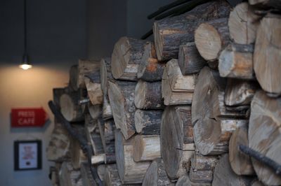 Close-up of firewood
