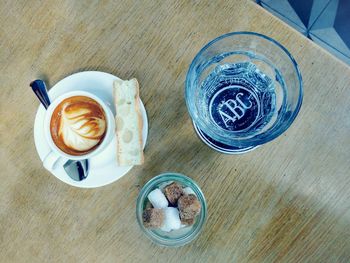 Coffee cup on table