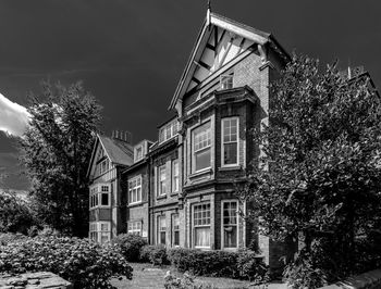 Low angle view of old building against sky