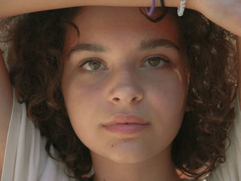 Close-up portrait of young woman