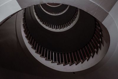 High angle view of spiral staircase