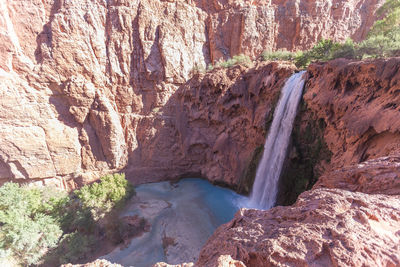 Scenic view of waterfall