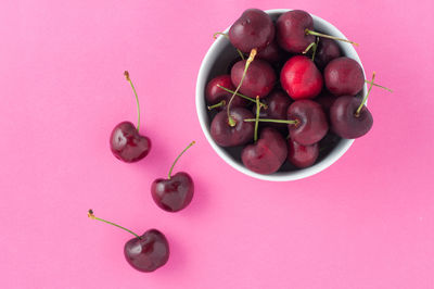 High angle view of fruits in bowl