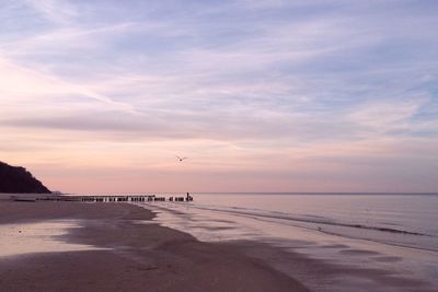 Scenic view of sea at sunset