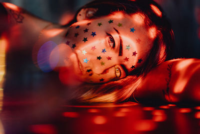 Close-up portrait of young woman