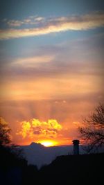 Silhouette of landscape at sunset