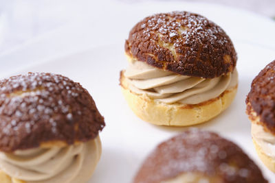 Close-up of cake in plate on table