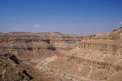 Scenic view of desert against sky from a trip in the israeli negev